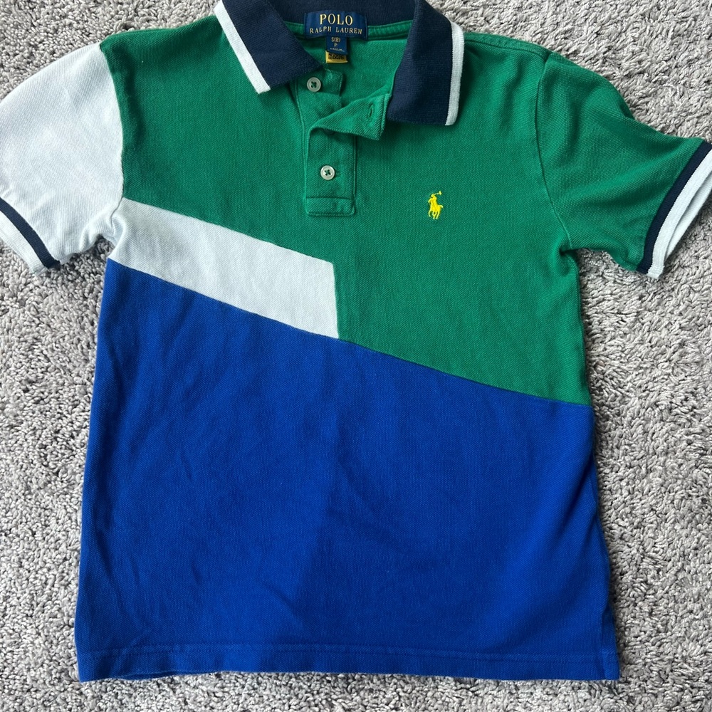 Polo by Ralph Lauren Kids Polo Shirt - Green, Blue, and White
